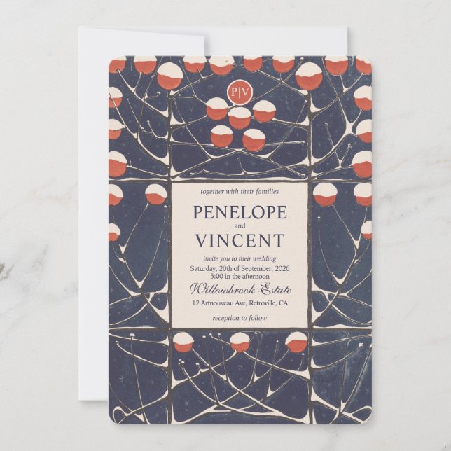 Convites Art Nouveau Snowdrops Elegance (Frente)