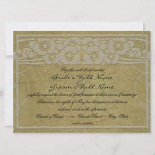 Convites Art Nouveau Vintage Style Casamento