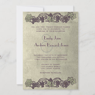 Convites Art Nouveau Vintage Vineyard Wedding Invites