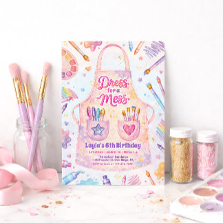 Convites Art Party Birthday Dress for a Mess