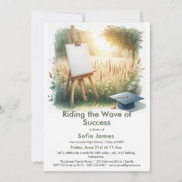 Convites Art Theme Graduation Party Invitation