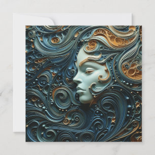 Convites Arte 3D da Mulher Moonlit