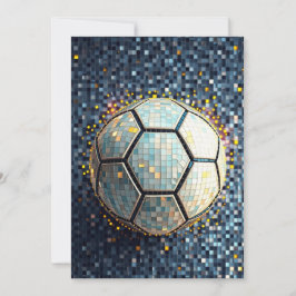 Convites Arte Abstrata Futebol Mosaico Azul Copa do Mundo 2