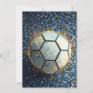 Convites Arte Abstrata Futebol Mosaico Azul Copa do Mundo 2