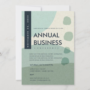 CONVITES ARTE ABSTRATA MODERNA AZUL AQUA EVENTO DE CONFERÊN