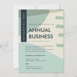 CONVITES ARTE ABSTRATA MODERNA AZUL AQUA EVENTO DE CONFERÊN