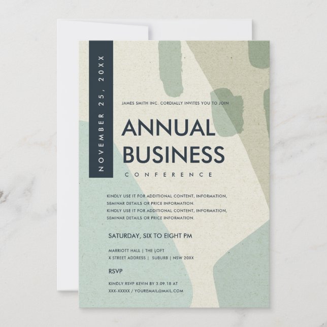 CONVITES ARTE ABSTRATA MODERNA EVENTO DE CONFERÊNCIA AZUL A (Frente)