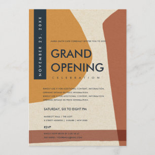 CONVITES ARTE ABSTRATA MODERNA LARANJA FERRUGEM GRANDE LANÇ