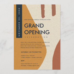 CONVITES ARTE ABSTRATA MODERNA LARANJA FERRUGEM GRANDE LANÇ