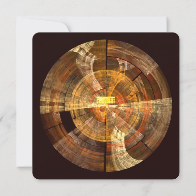 Convites Arte Abstrata Radial de Integridade em Tons Quente (Frente)