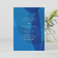Arte Abstrato moderna em Casamento Chic Único Azul