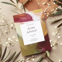 Arte Abstrato Vermelha Colorida Mão Verde Pintada