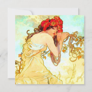 Convites Arte Alphonse Mucha Verão Art Nouveau
