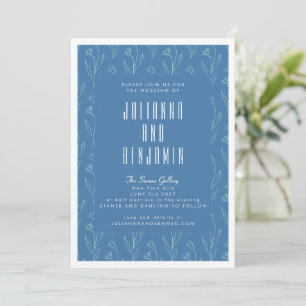Convites Arte Botânica Moderna em Linha Casamento Floral Az