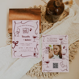 Convites Arte caprichosa retrô de doodle | Casamento