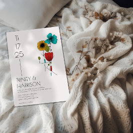 Convites Arte Contemporânea Noveau Casamento Floral