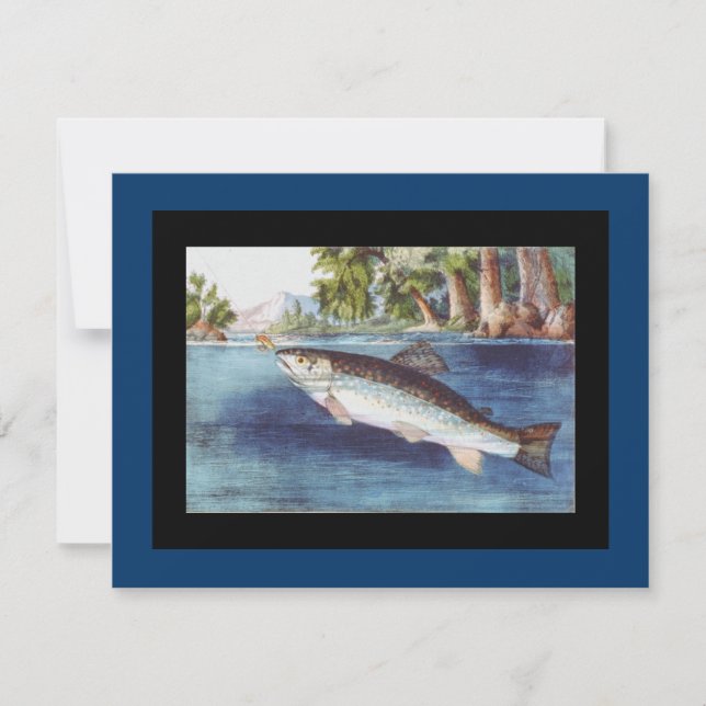 Convites Arte da pesca com mosca do vintage (Frente)