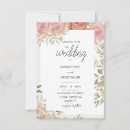 Convites Arte de aquarela rosas rosa-reluzente