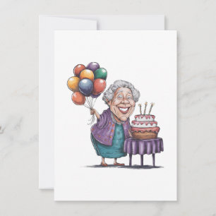 Convites Arte de Balão de Aniversário de Nana Humorístico