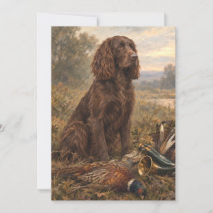 Convites Arte de Caça com Wachtelhund, Spaniel Alemão