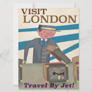 Convites Arte de cartaz de viagem vintage de Visite Londres
