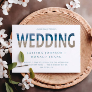 Convites Arte de Casamento de Fotos em Praia