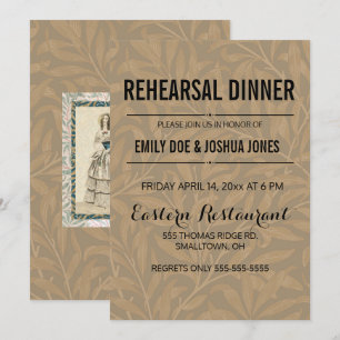 Convites Arte de casamento vitoriano vintage de 1844