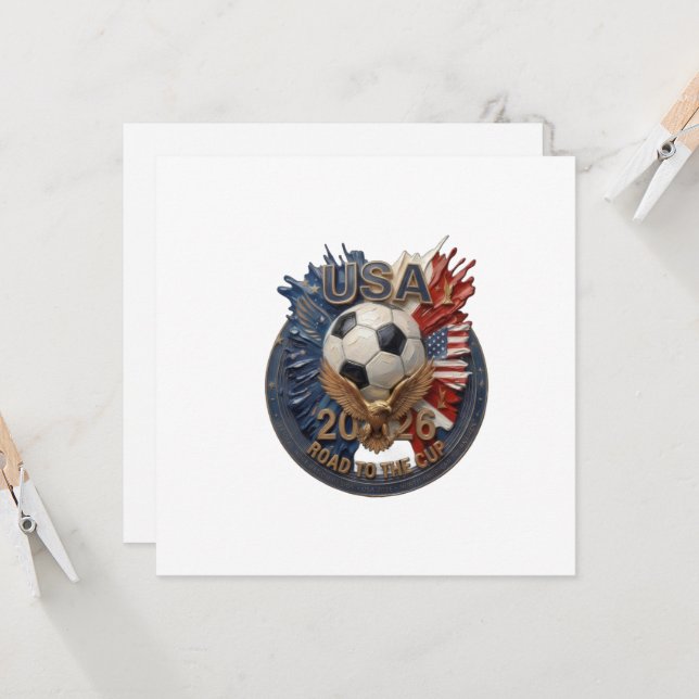 Convites Arte de Fã de Futebol dos Estados Unidos | Ilustra (Frente/Verso In Situ)