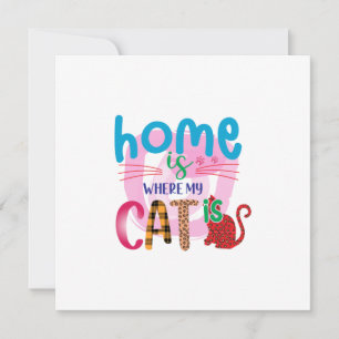 Convites Arte de Gato Casa é Onde Meu Gato Está