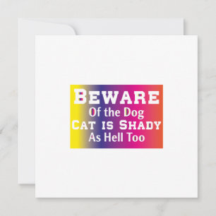 Convites Arte de Gato Cuidado Com o Cachorro