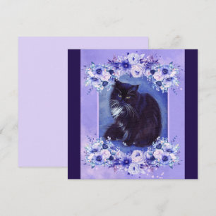 Convites Arte de gato preto e branco em smoking por Renee L