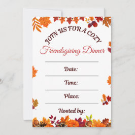 Convites Arte de Jantar Aconchegante de Friendsgiving