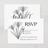 Arte de Linha de Flor de Botânica Minimalista RSVP