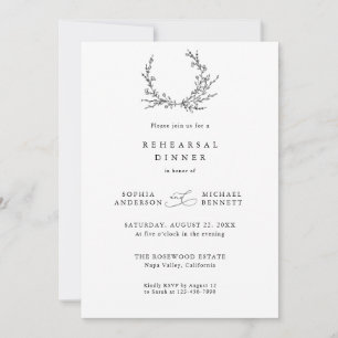 Convites Arte de Linha Floral Minimalista Ensaios de Casame