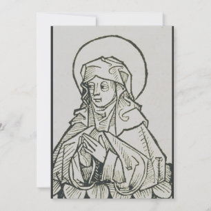 Convites Arte de Linha Minimalista Medieval de Santa Mônica