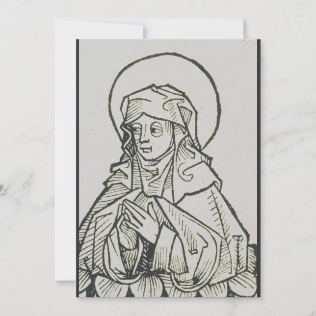 Convites Arte de Linha Minimalista Medieval de Santa Mônica (Frente)