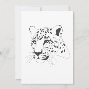 Convites Arte de Linha Minimalista Pintada Pelos Leopardos