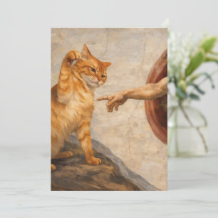 Convites Arte de Meme de Gato Engraçado Criação de Adão com