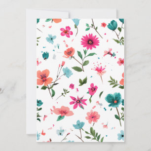 Convites Arte de Padrão Floral Vibrante