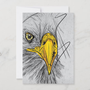 Convites Arte de Parede com Rosto de Águia Esboçado