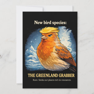 Convites Arte de Pássaro Satírico Político Greenland Grabbe