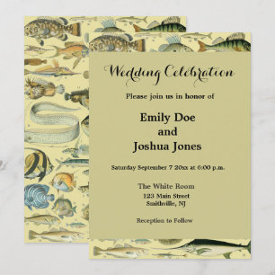 Convites Arte De Pesca Científica Dos Peixes Vintage