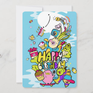 Convites Arte de rabisco de aniversário