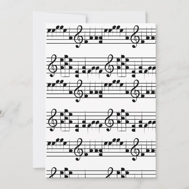 Convites Arte de rabisco de notas musicais (Frente)