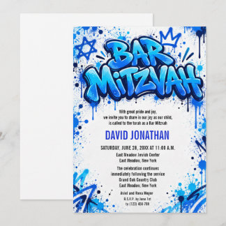 Convites Arte de Rua Grafite Bar Mitzvah Personalizado