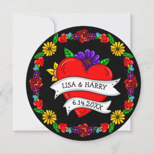 Convites Arte de Tatuagem Grafite Estilo Casamento Salve a