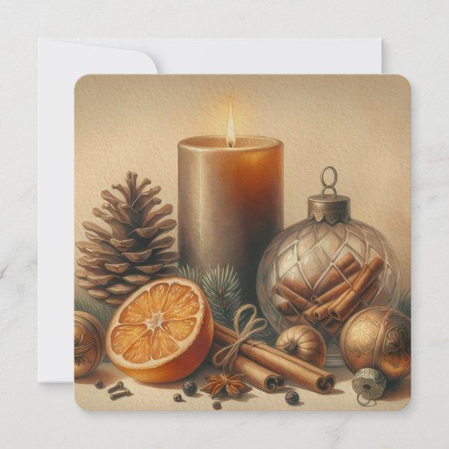Convites arte de vela de Natal (Frente)