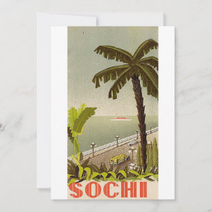 Convites Arte de Viagem de Estação Marítima de Sochi Vintag