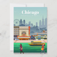 Arte de Viagem Viagem para Chicago