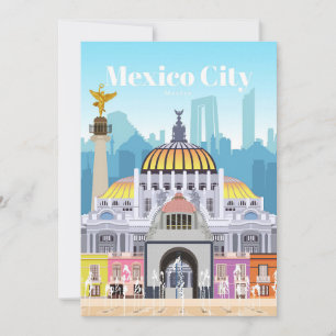Convites Arte de Viagem Viagem para Cidade do México